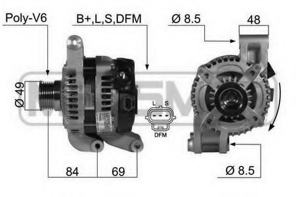 Генератор Форд фокус 2.0 Ford Focus C-Max, Focus II (DA_), (2004-...), 14V/150A