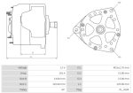 Генератор Нью холанд New Holland T8040; 14V/110A