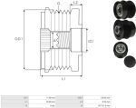 Шків генератора Додж авенжер 2.0 2.4 Додж калібер 2.0 2.4 Dodge Avenger Caliber (2006-...), 6 ручів