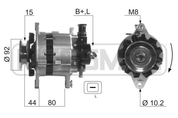 Генератор Нісан ванет 2.0 дизель Nissan Vanette (1991-1995), 14V/70A