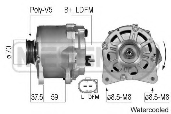 Генератор Ауді Audi A6 (4F2, C6) S6, A8 (4E) S8 (2006-2011), 14V/190A