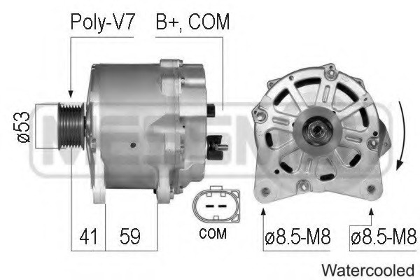 Генератор Фольксваген туарег 6.0 Volkswagen Touareg (7LA, 7L6, 7L7) W12 (2004-2010), 14V/150A