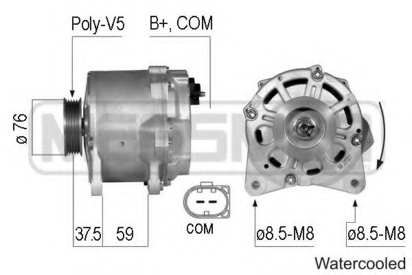Генератор Ауді Audi S6 5.2 (C6, 4F) BXA (2006-2011), 14V/190A