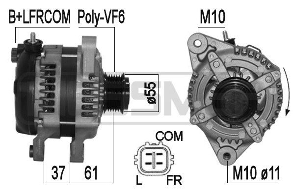 Генератор Хундай санта фе туссан 2.0 2.2 HYUNDAI SANTA FE II (CM), SANTA FE III (DM), ix35 (LM), 14V/150A