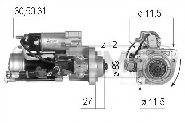 Стартер Ман тга тгм Man Tga Tgm Tgl D0836, (2002-...), Митсубиси