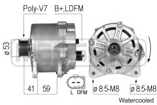 Генератор Фольксваген туарег VW Touareg 6.0 W12, 7LA, 7L6, 7L7, (2004-2010), 14V/190A
